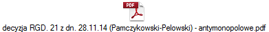 decyzja RGD. 21 z dn. 28.11.14 (Pamczykowski-Pelowski) - antymonopolowe.pdf
