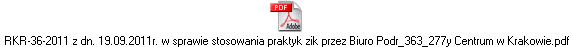 RKR-36-2011 z dn. 19.09.2011r. w sprawie stosowania praktyk zik przez Biuro Podr_363_277y Centrum w Krakowie.pdf