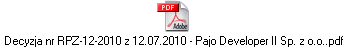 Decyzja nr RPZ-12-2010 z 12.07.2010 - Pajo Developer II Sp. z o.o..pdf