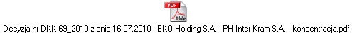 Decyzja nr DKK 69_2010 z dnia 16.07.2010 - EKO Holding S.A. i PH Inter Kram S.A. - koncentracja.pdf