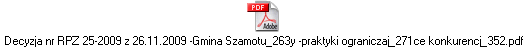 Decyzja nr RPZ 25-2009 z 26.11.2009 -Gmina Szamotu_263y -praktyki ograniczaj_271ce konkurencj_352.pdf