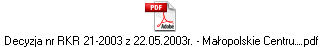 Decyzja nr RKR 21-2003 z 22.05.2003r. - Małopolskie Centru….pdf